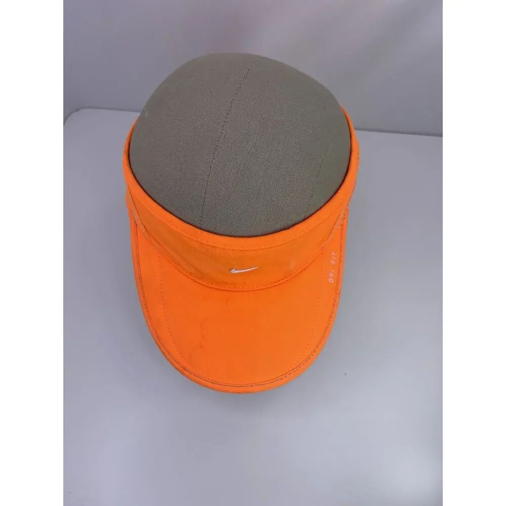 Nike Dri-FIT Daybreak Sun Visor Hat Orange Breathable Running Golf Adjustable